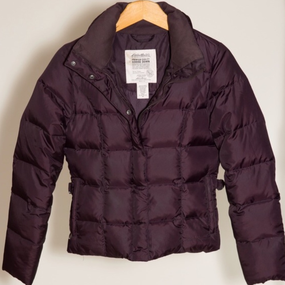 Plum Cropped Puffer Jacket